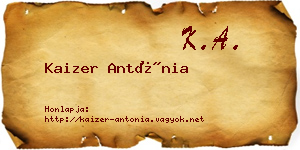 Kaizer Antónia névjegykártya